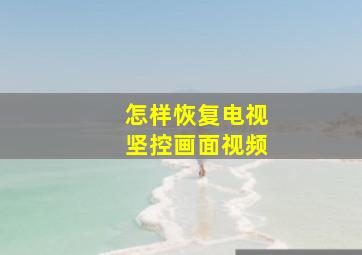 怎样恢复电视坚控画面视频