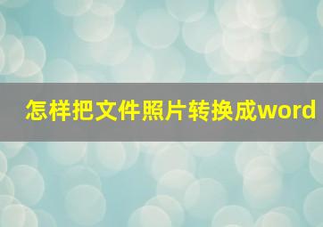 怎样把文件照片转换成word