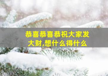 恭喜恭喜恭祝大家发大财,想什么得什么