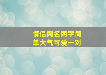 情侣网名两字简单大气可爱一对