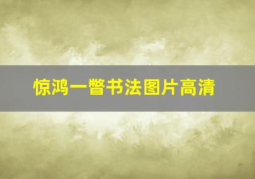 惊鸿一瞥书法图片高清