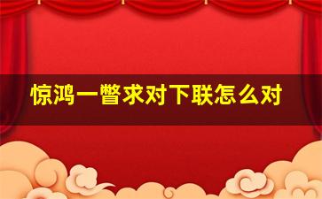 惊鸿一瞥求对下联怎么对