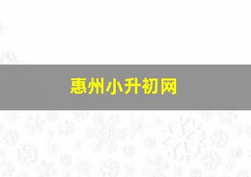 惠州小升初网