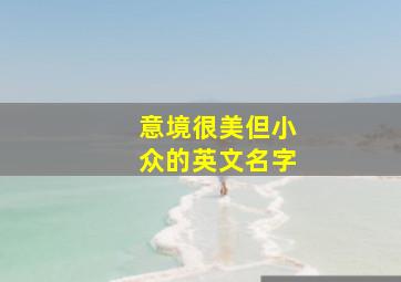 意境很美但小众的英文名字