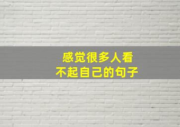 感觉很多人看不起自己的句子