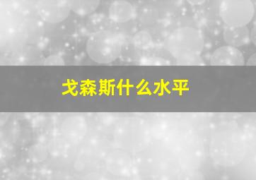 戈森斯什么水平