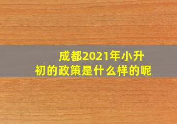 成都2021年小升初的政策是什么样的呢