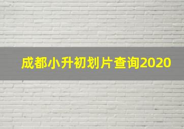 成都小升初划片查询2020