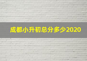 成都小升初总分多少2020