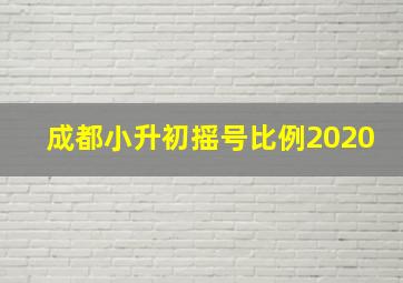 成都小升初摇号比例2020