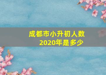 成都市小升初人数2020年是多少