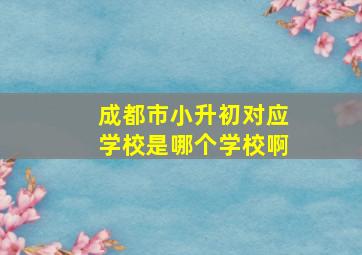 成都市小升初对应学校是哪个学校啊