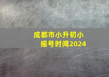 成都市小升初小摇号时间2024