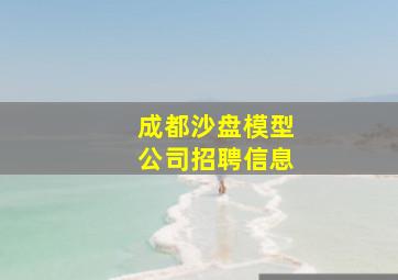 成都沙盘模型公司招聘信息