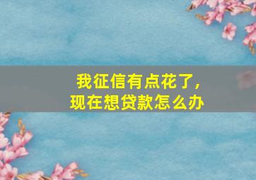 我征信有点花了,现在想贷款怎么办