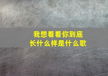 我想看看你到底长什么样是什么歌