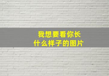 我想要看你长什么样子的图片