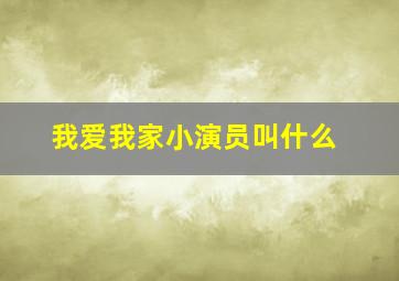 我爱我家小演员叫什么