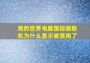 我的世界电脑国际版联机为什么显示被禁用了