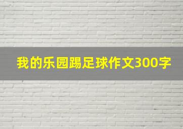 我的乐园踢足球作文300字