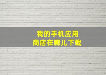 我的手机应用商店在哪儿下载