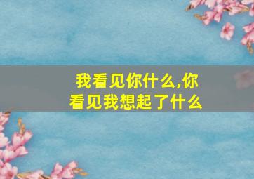 我看见你什么,你看见我想起了什么