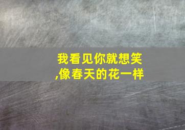 我看见你就想笑,像春天的花一样