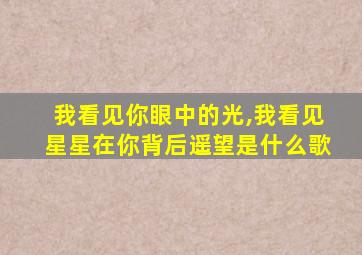 我看见你眼中的光,我看见星星在你背后遥望是什么歌