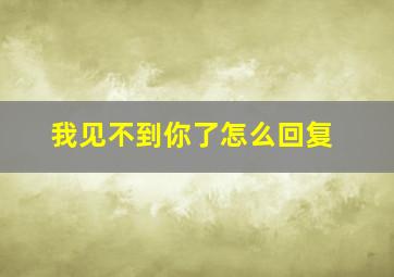 我见不到你了怎么回复