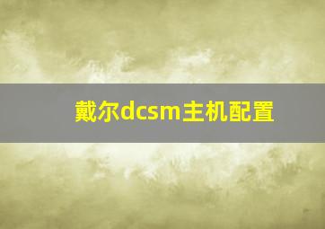 戴尔dcsm主机配置