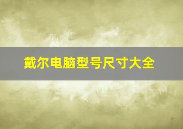 戴尔电脑型号尺寸大全