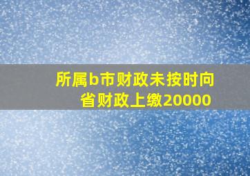 所属b市财政未按时向省财政上缴20000