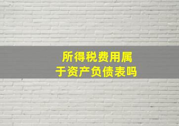 所得税费用属于资产负债表吗