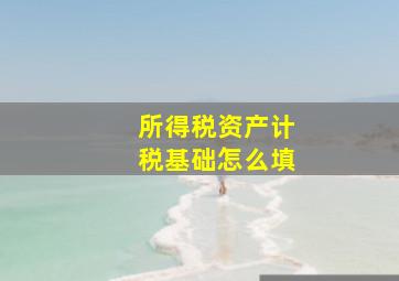 所得税资产计税基础怎么填