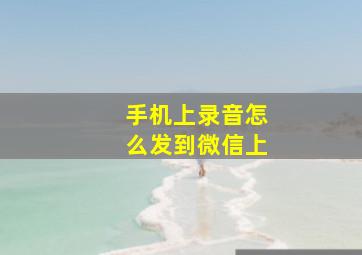 手机上录音怎么发到微信上