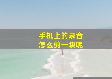 手机上的录音怎么剪一块呢