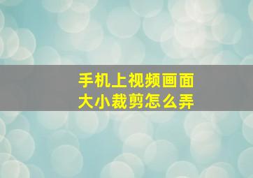 手机上视频画面大小裁剪怎么弄