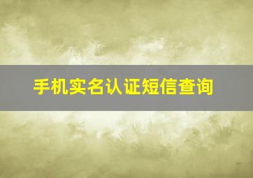 手机实名认证短信查询