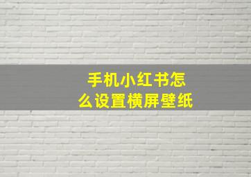 手机小红书怎么设置横屏壁纸