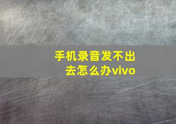 手机录音发不出去怎么办vivo