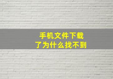 手机文件下载了为什么找不到