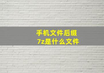 手机文件后缀7z是什么文件