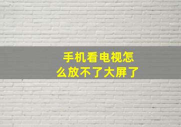 手机看电视怎么放不了大屏了