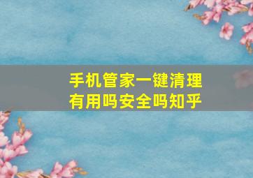 手机管家一键清理有用吗安全吗知乎