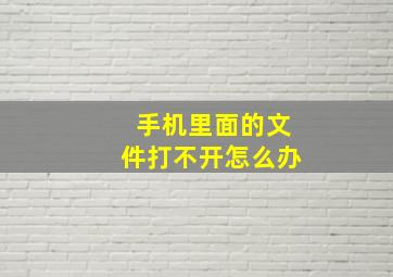 手机里面的文件打不开怎么办