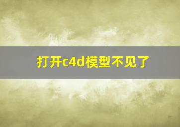 打开c4d模型不见了