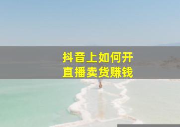 抖音上如何开直播卖货赚钱