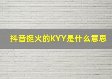 抖音挺火的KYY是什么意思