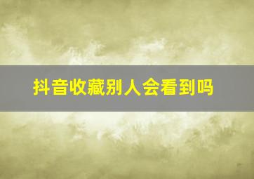 抖音收藏别人会看到吗