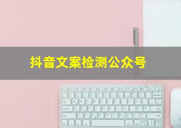 抖音文案检测公众号